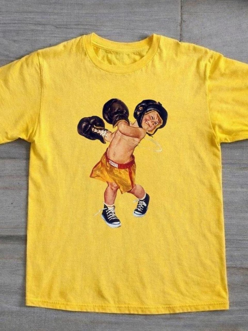 Gildan Yellow Kids Boxing Graphic Tee